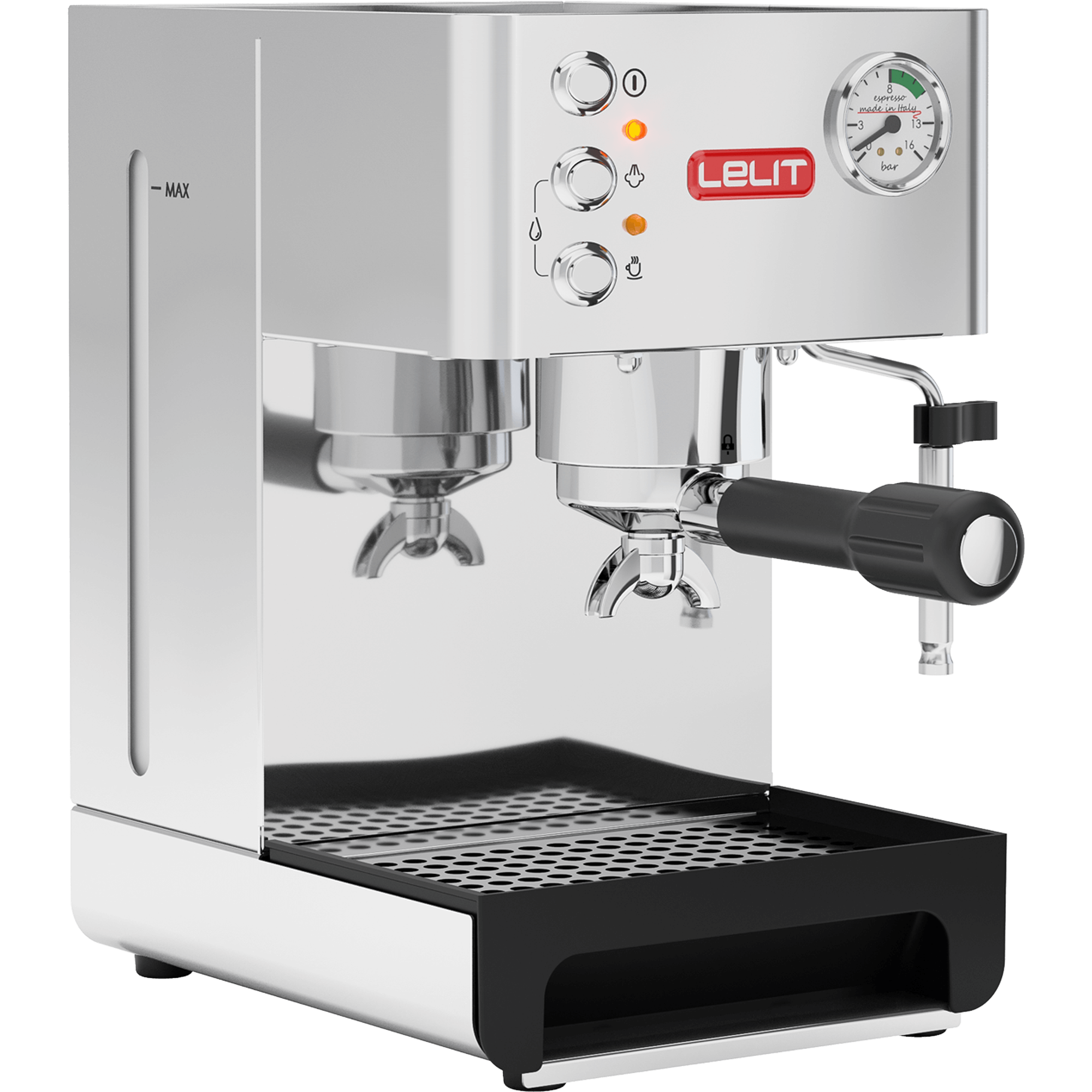 ideal für Espresso-Bezug 2 liters Lelit Anna PL41LEM semi-professionelle Kaffeemaschine Cappuccino und Kaffee-Pads-Edelstahl-Gehäuse silber & Graef Kaffeemühle CM 800 Stainless Steel
